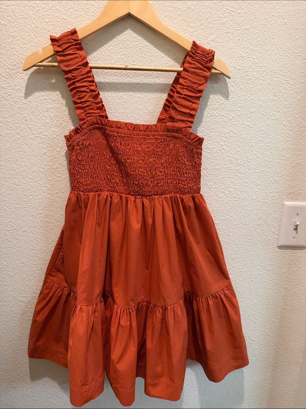 Abercrombie Rust Ruffled Sundress Country Concert Summer Vacation Festival